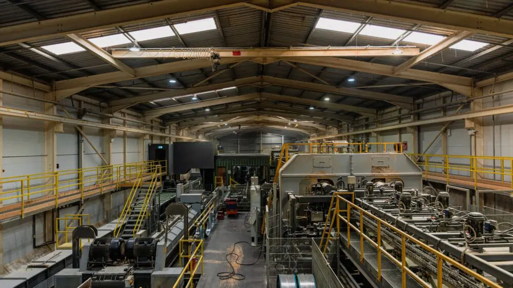 Interior of the GP Wood sawmill