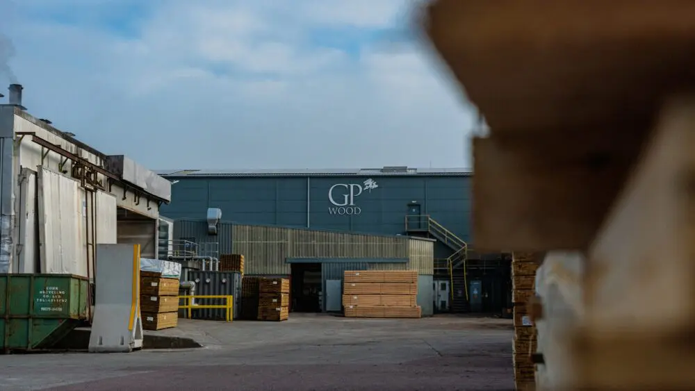 Timber yard at a GP Wood sawmill site