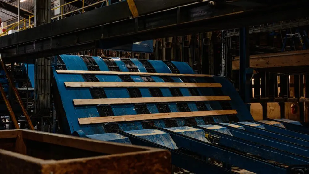Timber grading line at the GP Wood sawmill