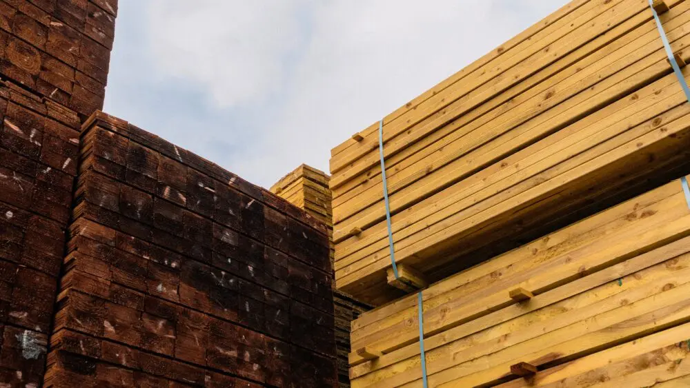 Sawn timber packs stacked outdoors at GP Wood
