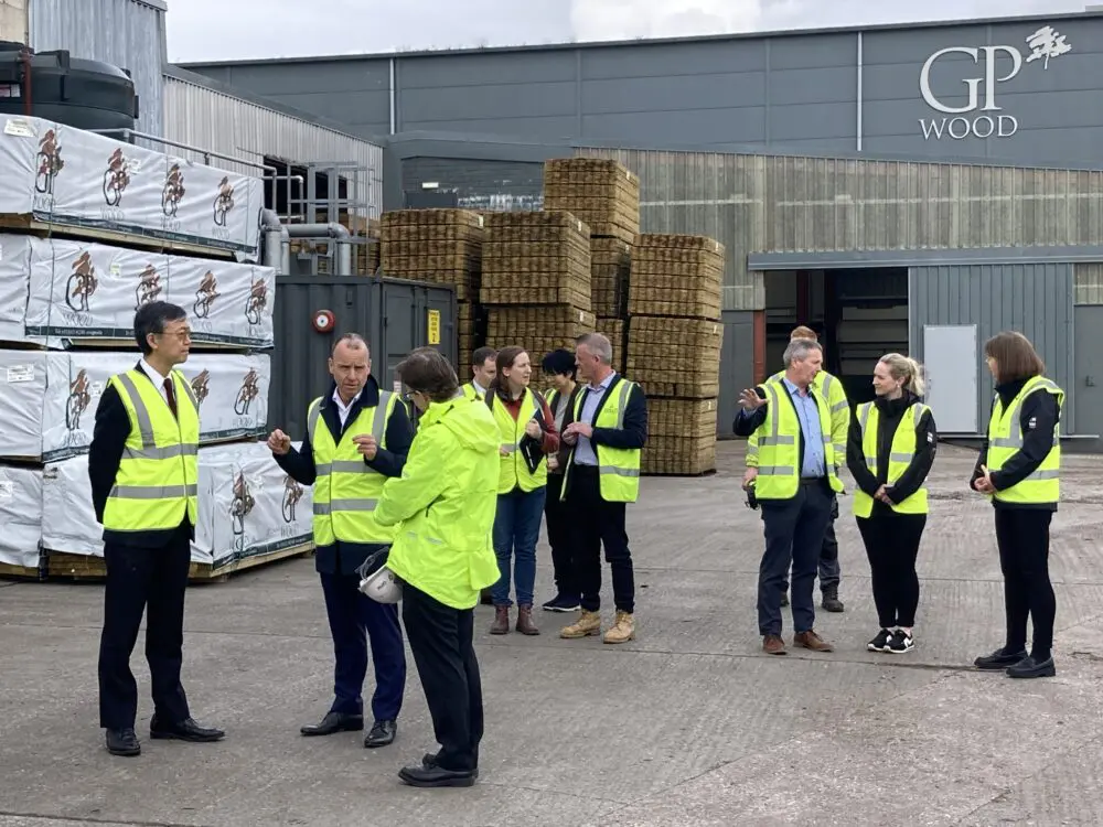 Expo 2025 delegation visiting the GP Wood sawmill
