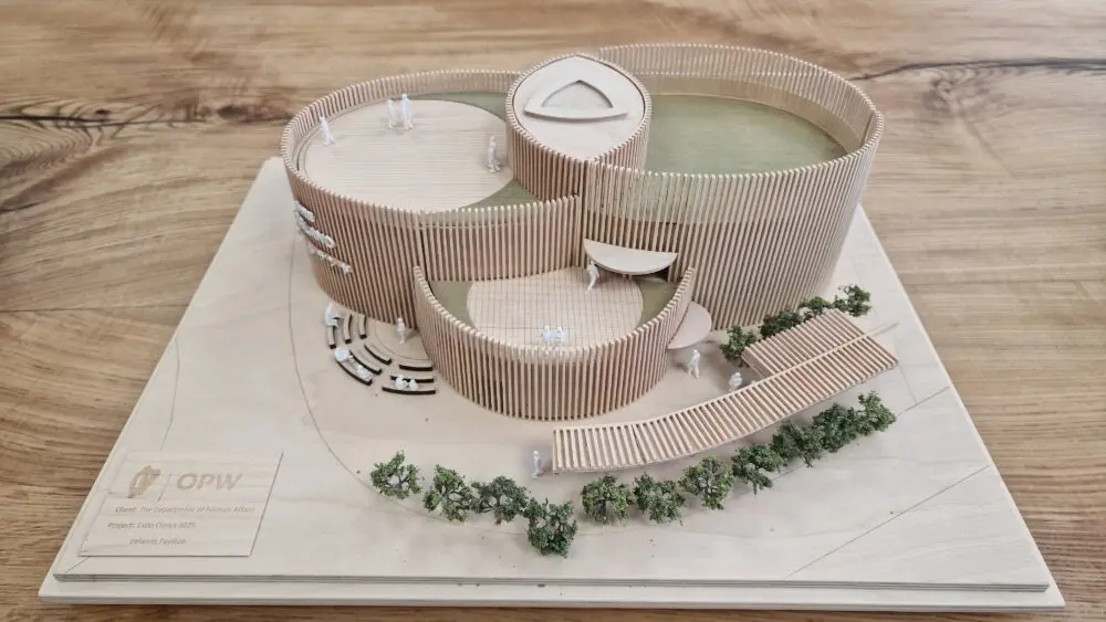 Architectural model of the Ireland Pavilion at Expo 2025